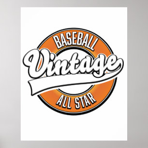 Honkbal vintage stijl logo. poster