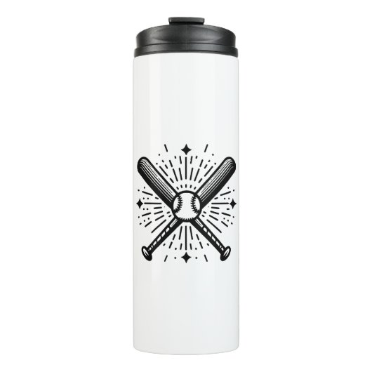 honkbal vintage thermosbeker (Voorkant)