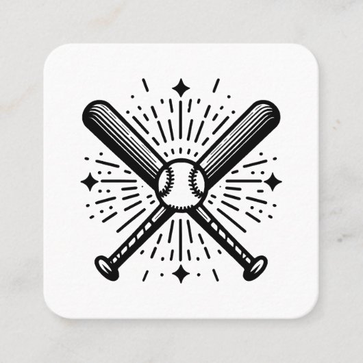 honkbal vintage vierkante visitekaartje (Voorkant)