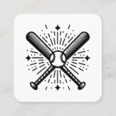 honkbal vintage vierkante visitekaartje (Achterkant)
