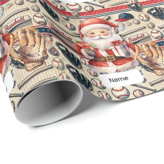 Honkbal voor Kerst met Sinterklaas en Drinken Cadeaupapier (Rol Hoek)