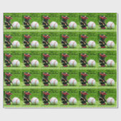 Honkbal voor Kerstmis Cadeaupapier (Vlak)