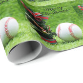 Honkbal voor Kerstmis Cadeaupapier (Rol Hoek)