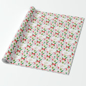 Honkbal voor Kerstmis met kerstmuts  Cadeaupapier (Uitgerold)