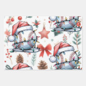 Honkbal voor Kerstmis thema Inpakpapier Vel (Voorkant 2)