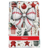 Honkbal voor Kerstmis thema Medium Cadeauzakje (Voorkant)