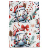 Honkbal voor Kerstmis thema Medium Cadeauzakje (Achterkant)