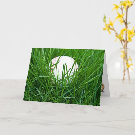 Honkbal voor Vaderdag Kaart (Gele Bloem)