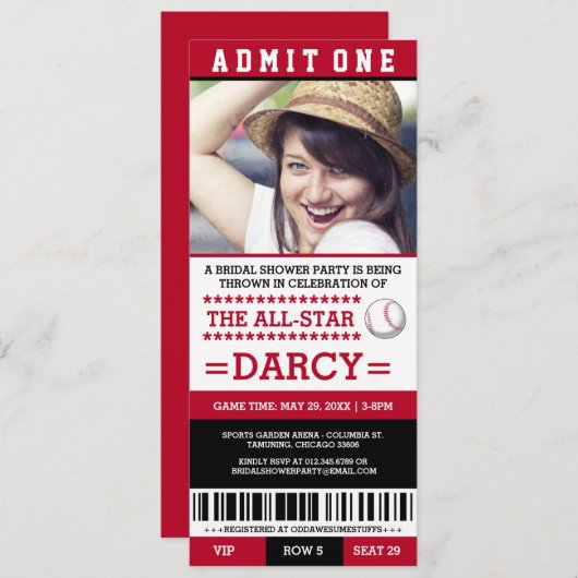 Honkbal Vrijgezellenfeest Party Uitnodigingen (Voorkant / Achterkant)