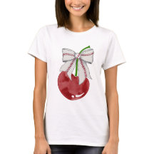 Honkbal waterverf kersen coquette boog ontwerp