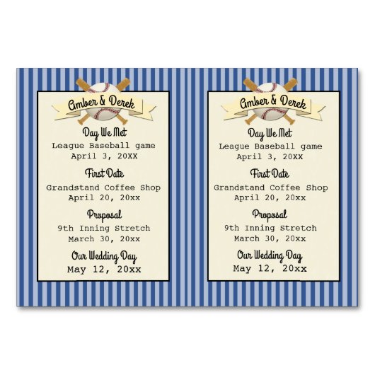 Honkbal Wedding Trading Kaarten (Achterkant)