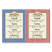 Honkbal Wedding Trading Kaarten (Achterkant)