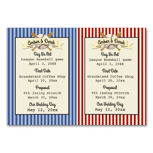 Honkbal Wedding Trading Kaarten (Achterkant)