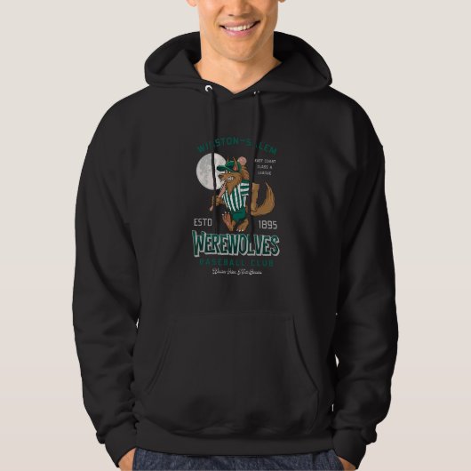 Honkbal Weerwolf Maan Halloween Hoodie (Voorkant)