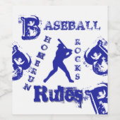 Honkbal Wijn Etiket (Enkel label)