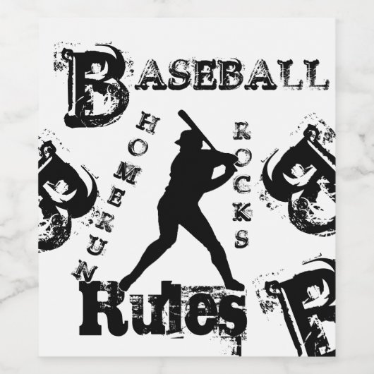 Honkbal Wijn Etiket (Enkel label)