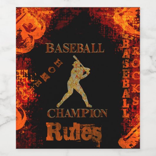 Honkbal Wijn Etiket (Enkel label)