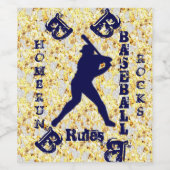 Honkbal Wijn Etiket (Enkel label)