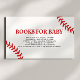 Honkbal Wit Rood Baby shower Boeken voor Baby Informatiekaartje
