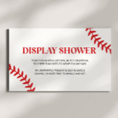 Honkbal Wit Rood Baby shower Display Douche Informatiekaartje