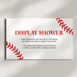Honkbal Wit Rood Baby shower Display Douche Informatiekaartje