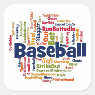 Honkbal Word Cloud Vierkante Sticker