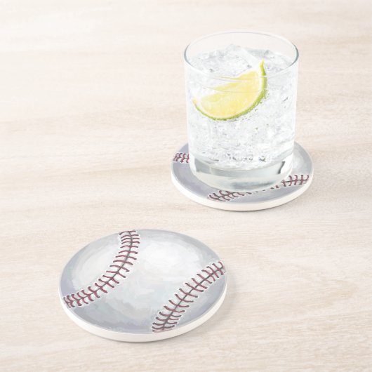 Honkbal Zandsteen Onderzetter (Zijkant)