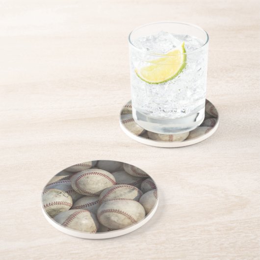 honkbal zandsteen onderzetter (Zijkant)