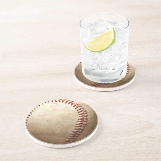 honkbal zandsteen onderzetter (Zijkant)