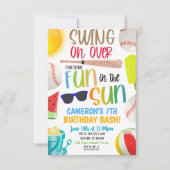 Honkbal Zomer Party Uitnodiging (Voorkant)