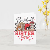 Honkbal Zuster Coquette Bow Grootste Fan Sport Lie Kaart (Gele Bloem)
