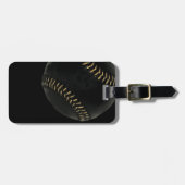 Honkbal zwart bagagelabel (Voorkant horizontaal)