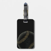 Honkbal zwart bagagelabel (Achterkant verticaal)