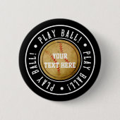  HONKBAL Zwart SPELEN BAL Party Pin BUTTON (Voorkant)