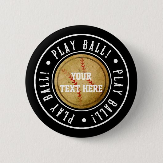  HONKBAL Zwart SPELEN BAL Party Pin BUTTON (Voorkant)