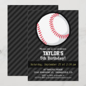 Honkbal; zwarte en donkergrijze strepen kaart (Voorkant / Achterkant)