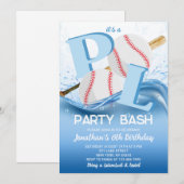 Honkbal Zwembad Feest Verjaardag Kaart (Voorkant / Achterkant)
