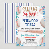 Honkbal zwembadfeest uitnodiging (Voorkant / Achterkant)