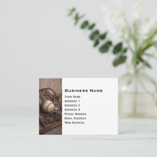  honkbalapparatuur visitekaartje (Staand voorkant)