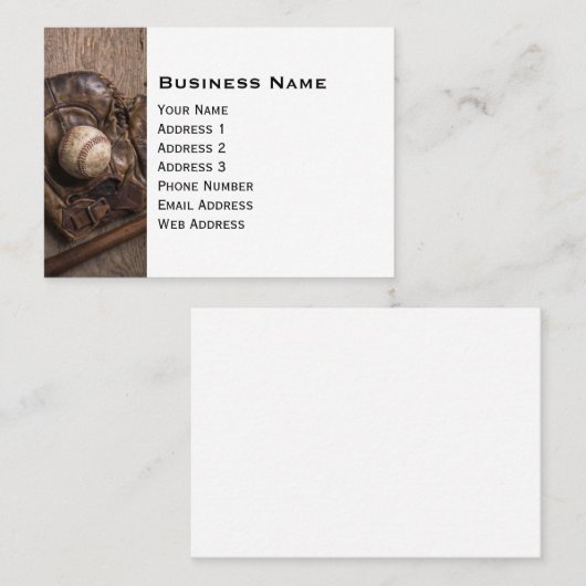  honkbalapparatuur visitekaartje (Voorkant / Achterkant)