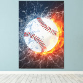 Honkbalbal Canvas Afdruk (Insitu (Houten vloer))