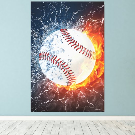 Honkbalbal Canvas Afdruk (Insitu (Houten vloer))