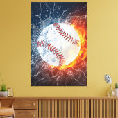Honkbalbal Canvas Afdruk (Insitu (Woonkamer))