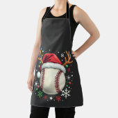 Honkbalbal met rendierhoorns en Kerstmis Schort (Insitu)