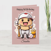 Honkbalballen Happy Birthday Kinder  Kaart (Voorkant)