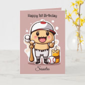 Honkbalballen Happy Birthday Kinder  Kaart (Gele Bloem)