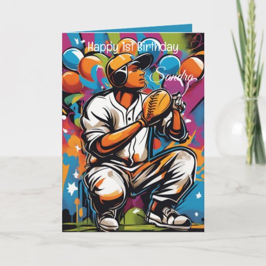 Honkbalballen Happy Birthday Kinder Kaart (Voorkant)