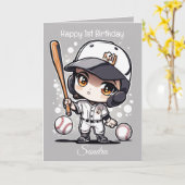 Honkbalballen Happy Birthday Kinder Kaart (Gele Bloem)