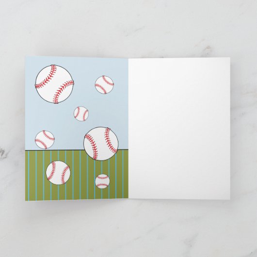 Honkbalballen Happy Birthday Kinder  Kaart (Binnen)