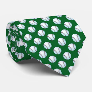 Honkbalballen in teamkleur groen stropdas